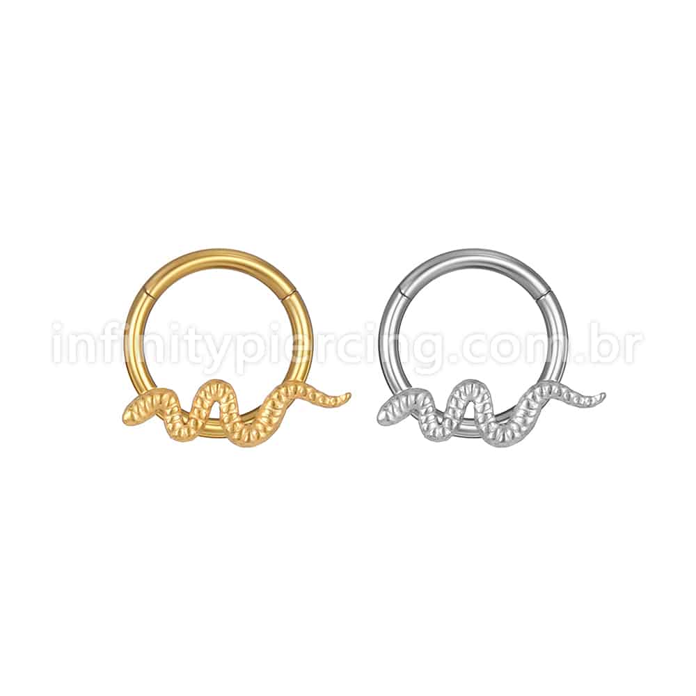 Piercing Argola Aço Cirúrgico Segmento Articulado Cobra