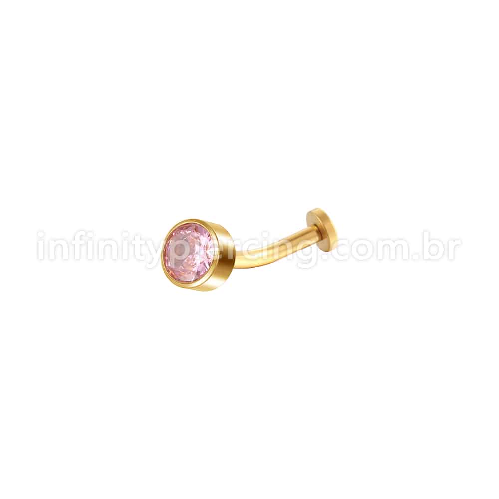 Piercing Banana Floating Aço Cirúrgico Zircônia