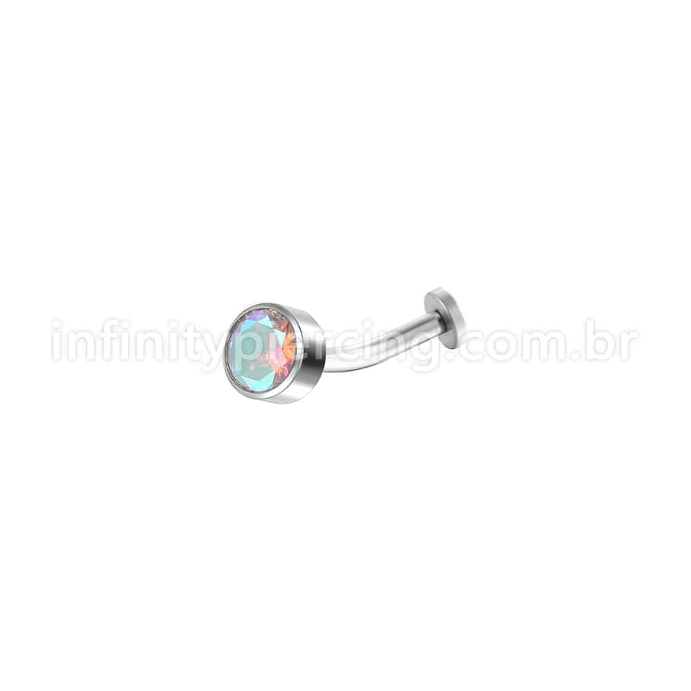 Piercing Banana Floating Aço Cirúrgico Zircônia