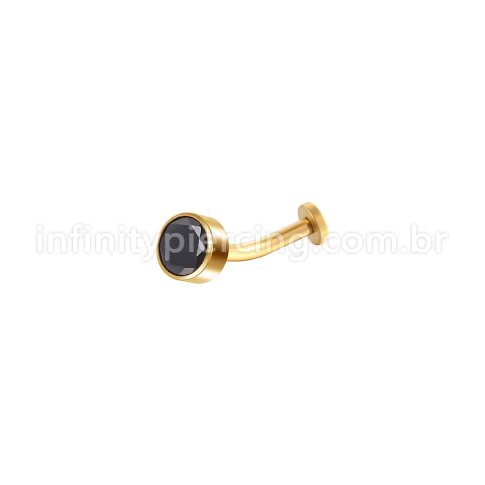 Piercing Banana Floating Aço Cirúrgico Zircônia