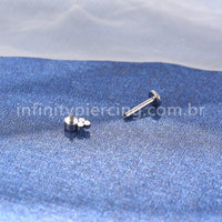 Piercing Labret Aço Cirúrgico 4 Zircônias