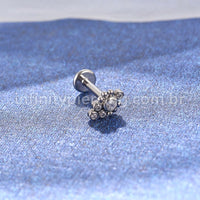 Piercing Labret Aço Cirúrgico Indiano Zircônia