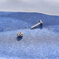 Piercing Labret Aço Cirúrgico Indiano Zircônia