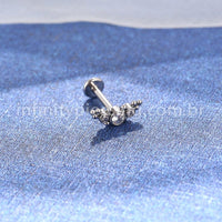 Piercing Labret Aço Cirúrgico Indiano Zircônias