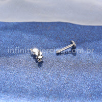 Piercing Labret Aço Cirúrgico Indiano Zircônias
