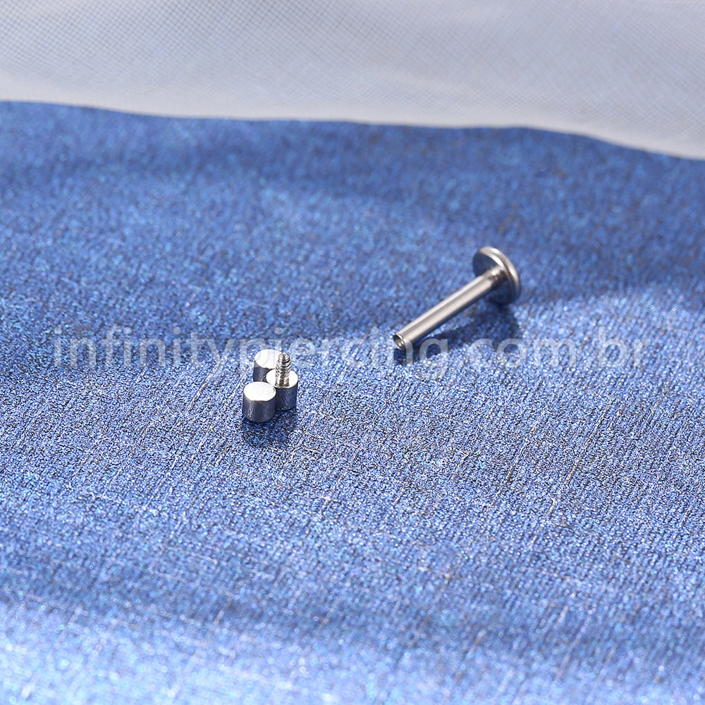 Piercing Labret Aço Cirúrgico Trio Zircônias