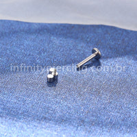 Piercing Labret Aço Cirúrgico Trio Zircônias