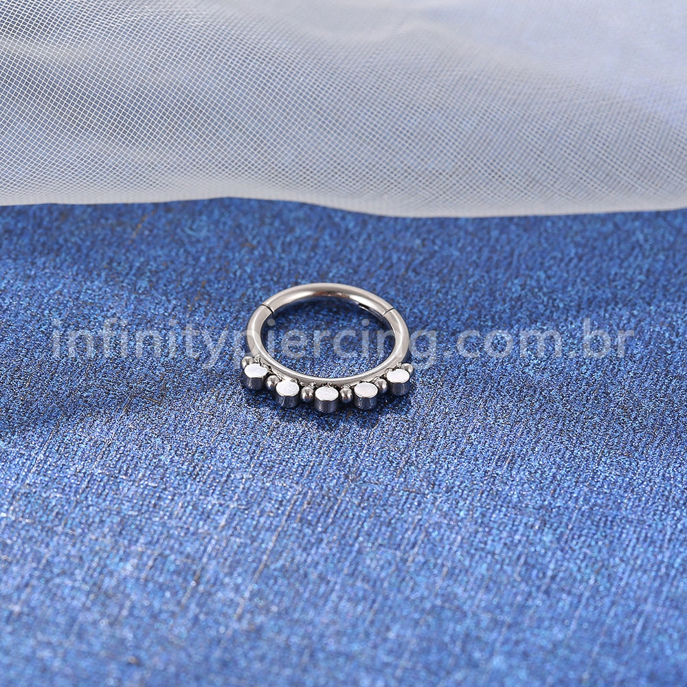 Piercing Argola Aço Cirúrgico Indiano 5 Zircônias