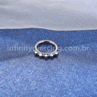 Piercing Argola Aço Cirúrgico Indiano 5 Zircônias