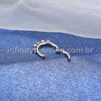 Piercing Argola Aço Cirúrgico Indiano 5 Zircônias