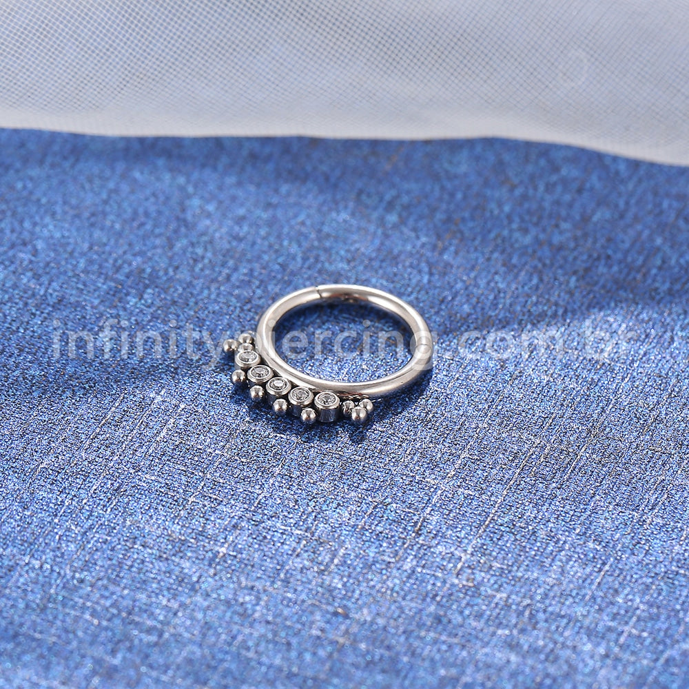 Piercing Argola Aço Cirúrgico Indiano 5 Zircônias