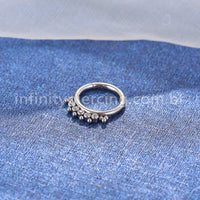 Piercing Argola Aço Cirúrgico Indiano 5 Zircônias