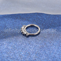 Piercing Argola Aço Cirúrgico Indiano 5 Zircônias