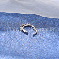 Piercing Argola Aço Cirúrgico Indiano 5 Zircônias