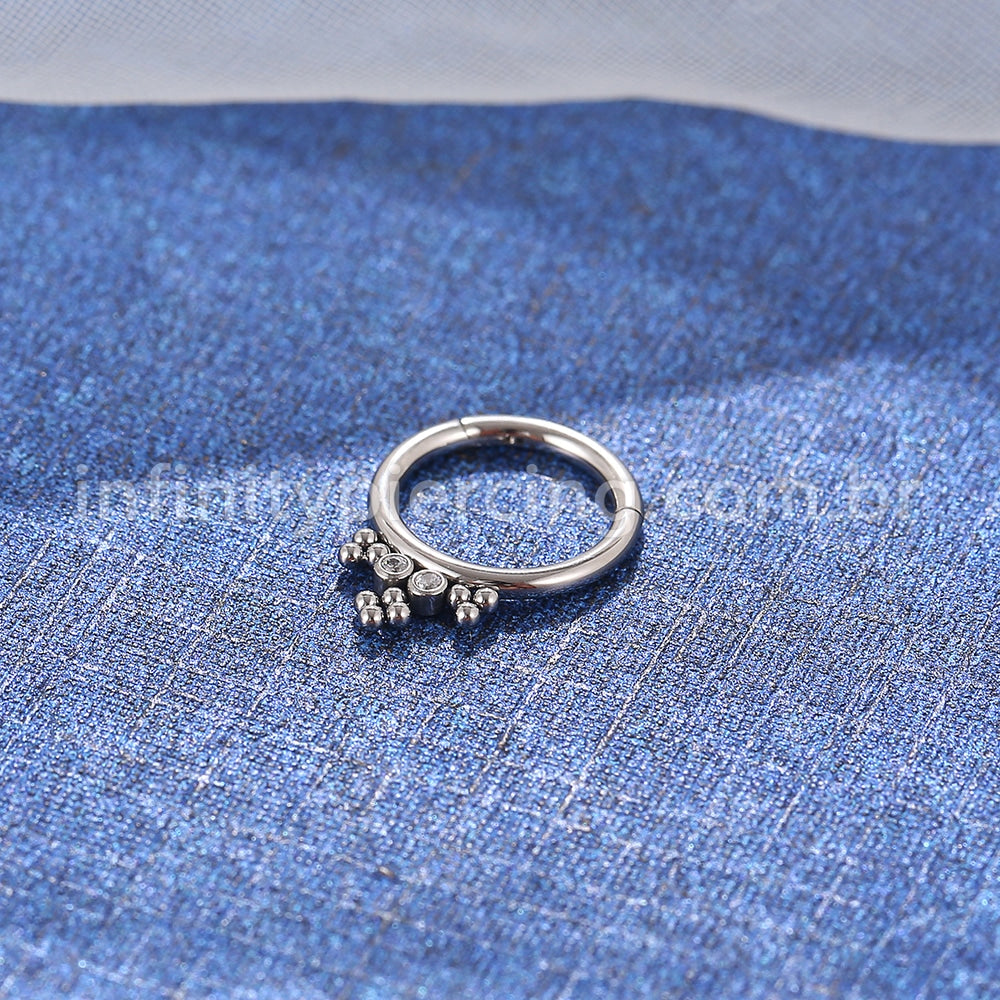 Piercing Argola Aço Cirúrgico Indiano Zircônia
