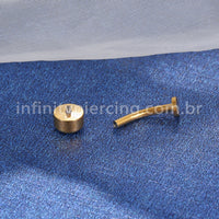 Piercing Banana Floating Aço Cirúrgico Zircônia