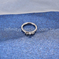 Piercing Argola Aço Cirúrgico Indiano 3 Zircônias