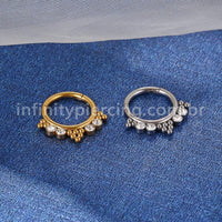 Piercing Argola Aço Cirúrgico Segmento Articulado Indiano Zircônia