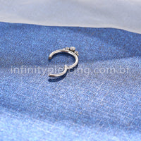 Piercing Argola Aço Cirúrgico Indiano 3 Zircônias