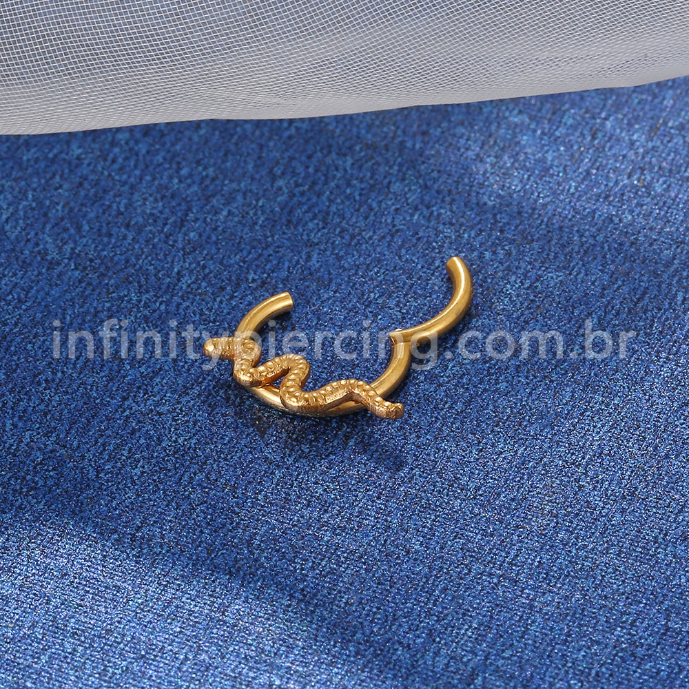 Piercing Argola Aço Cirúrgico Segmento Articulado Cobra