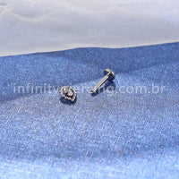 Piercing Labret Titânio Indiano Gota 2 Zircônias