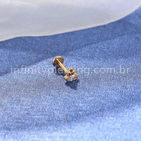Piercing Labret Titânio Indiano Zircônia