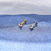 Piercing Labret Titânio Indiano Zircônia