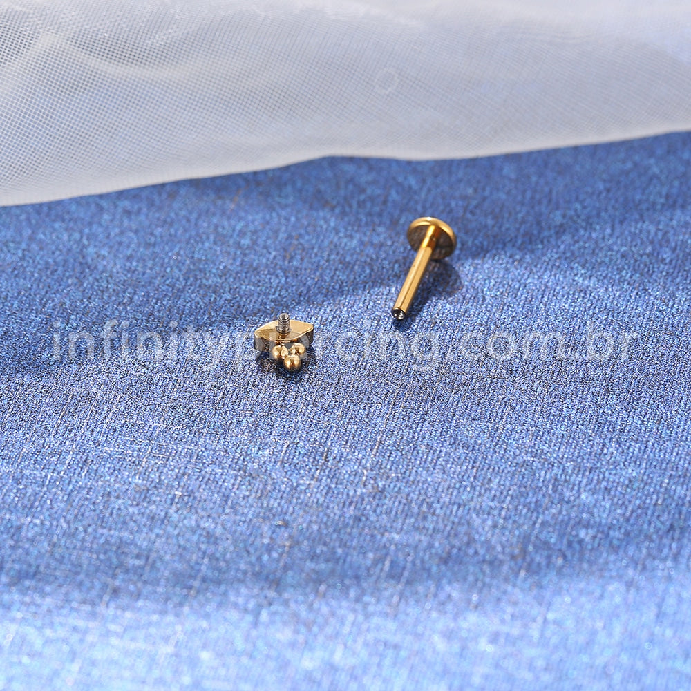 Piercing Labret Titânio Indiano Zircônia