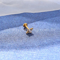 Piercing Labret Titânio Indiano Zircônia