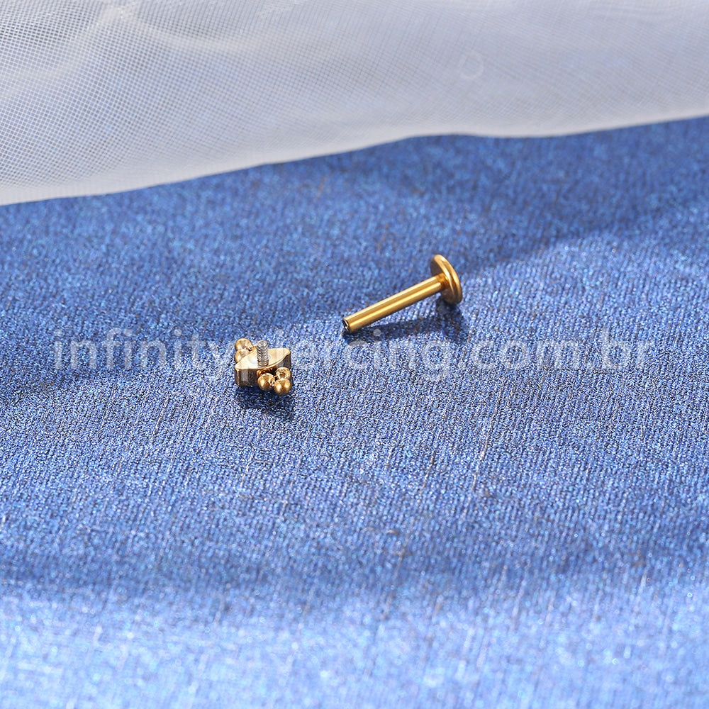 Piercing Labret Titânio Indiano Zircônia
