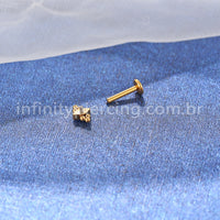 Piercing Labret Titânio Indiano Zircônia