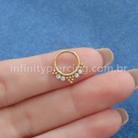 Piercing Argola Aço Cirúrgico Segmento Articulado Indiano Zircônia