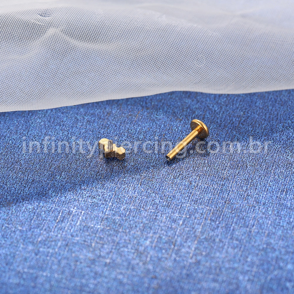 Piercing Labret Titânio Trio Zircônia