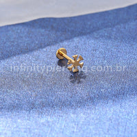 Piercing Labret Titânio Floco De Neve
