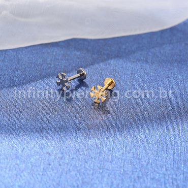 Piercing Labret Titânio Floco De Neve