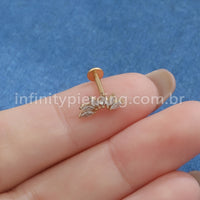 Piercing Labret Aço Cirúrgico 6 Zircônias