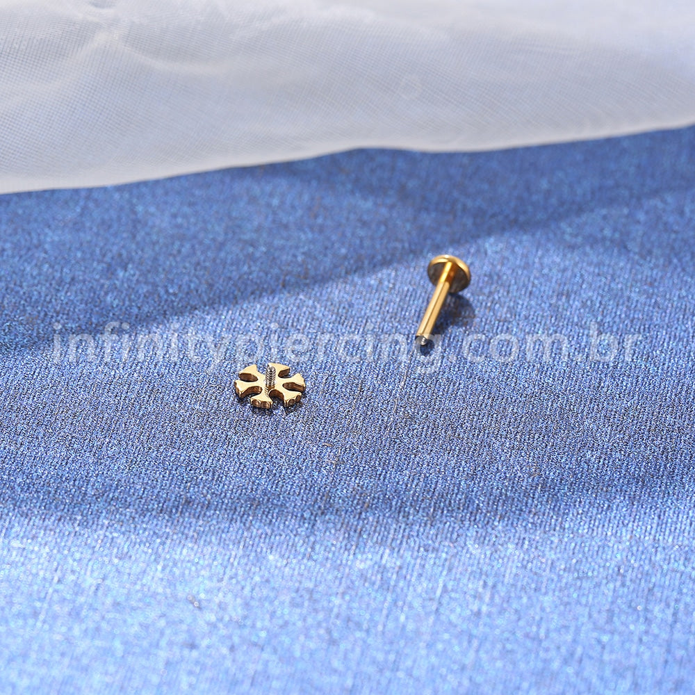 Piercing Labret Titânio Floco De Neve