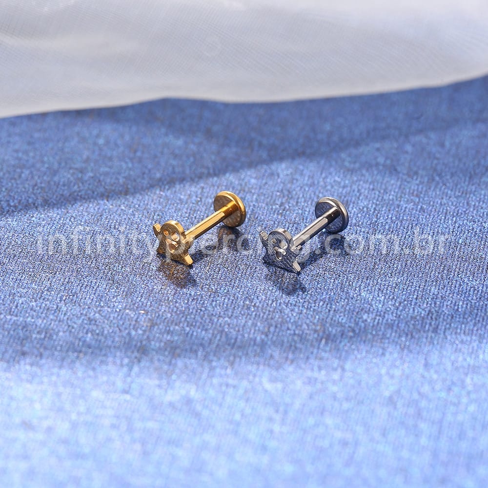 Piercing Labret Titânio Fantasminha