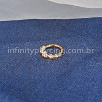 Piercing Argola Aço Cirúrgico Borboleta Zircônia Cravejada