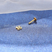 Piercing Labret Titânio Cruz De Malta