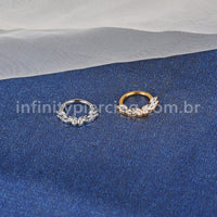 Piercing Argola Aço Cirúrgico Borboleta Zircônia Cravejada