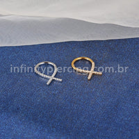 Piercing Argola Aço Cirúrgico X Zircônia Cravejada