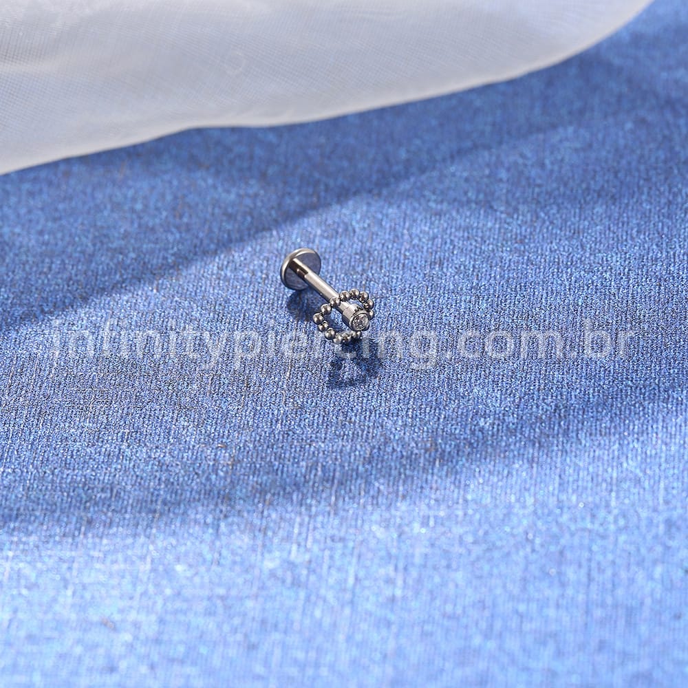 Piercing Labret Titânio Indiano Gota 1 Zircônia