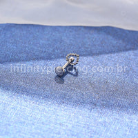 Piercing Labret Titânio Indiano Gota 1 Zircônia