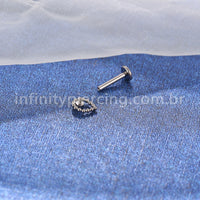Piercing Labret Titânio Indiano Gota 1 Zircônia
