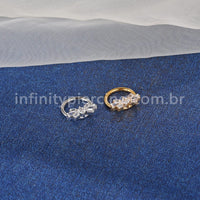Piercing Argola Aço Cirúrgico Laço Zircônia
