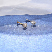 Piercing Banana Floating Titânio Flor Zircônia