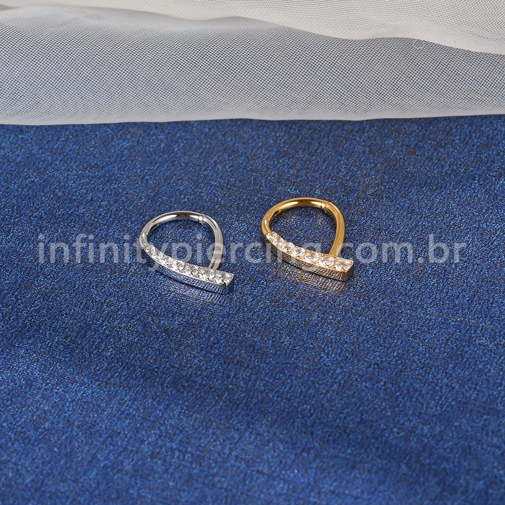 Piercing Argola Aço Cirúrgico Gota Com Zircônia