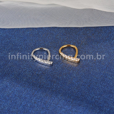 Piercing Argola Aço Cirúrgico Gota Com Zircônia