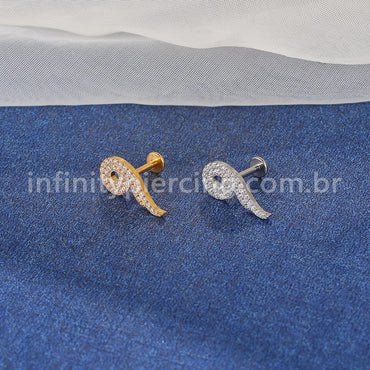 Piercing Labret Aço Cirúrgico Com Zircônia Cravejada